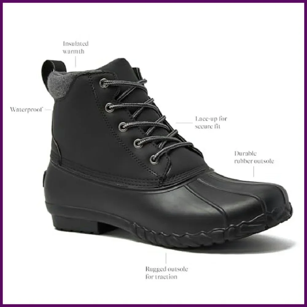 Men's Waterproof Insulated Duck Boots Winter Snow Rain Size 7-15